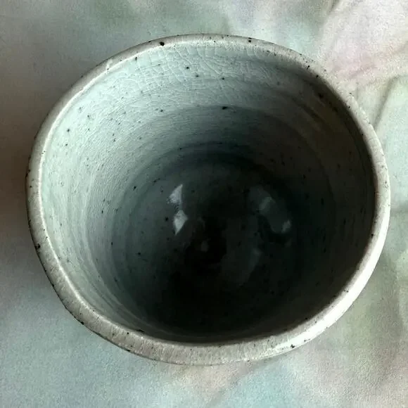 Vintage MCM Japanese Style Artisan Tea-Ware Stoneware Three Tea Cups & Bowl